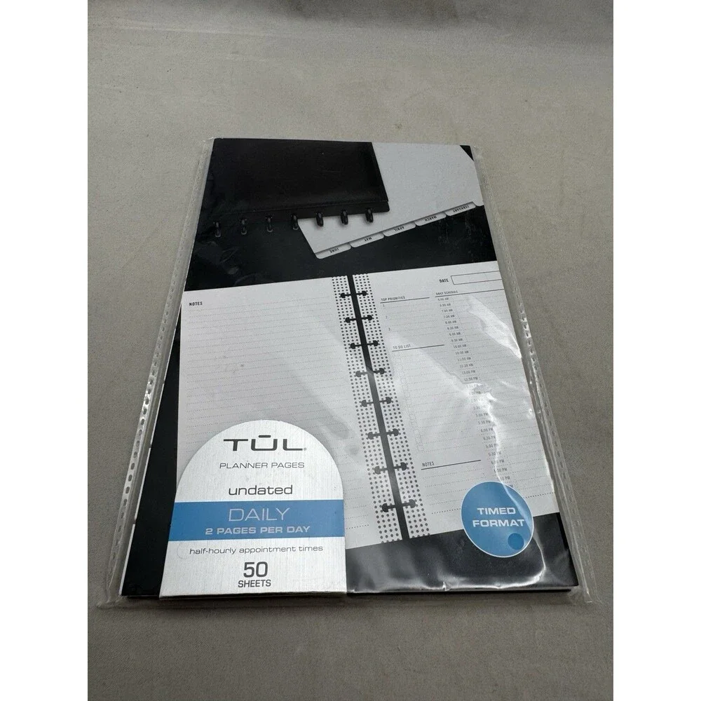 TUL Lot of 3 Narrow Ruled Refill Pages Graph Undated Planner Junior Size Note